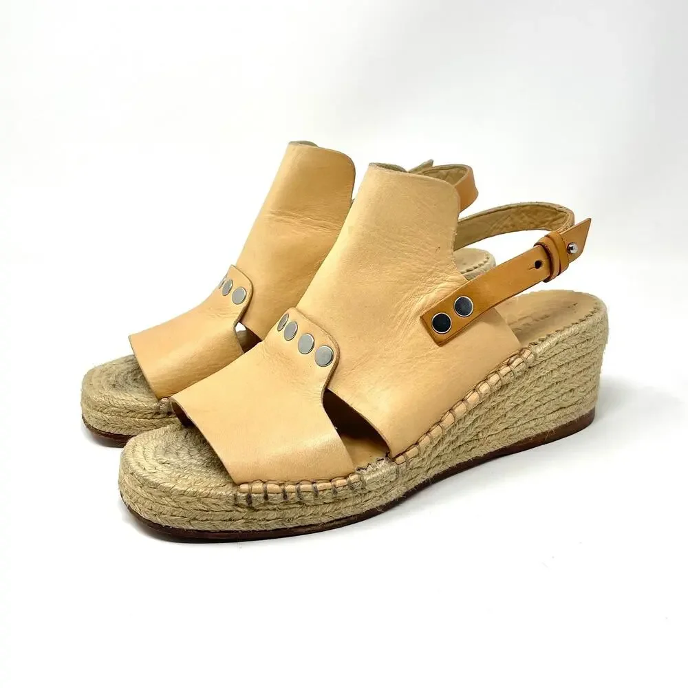 RAG & BONE Sayre Ii Espadrille Wedges - Tan - Sandals - Size 6